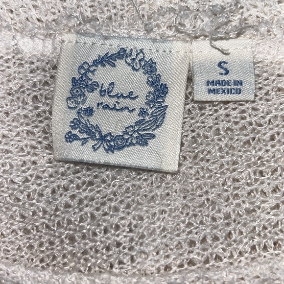 Blue Rain oversized mixed media pull over long sleeve flowy top - Picture 5 of 6